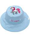 FlapJackKids Reversible Summer Hat Anti-UV UPF 50+ - Rainbow+Unicorn - 100% Cotton Sunhats