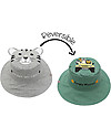 FlapJackKids Reversible Summer Hat Anti-UV UPF 50+ - Tiger+Safari - 100% Cotton Sunhats