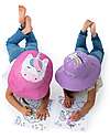 FlapJackKids Reversible Summer Hat Anti-UV UPF 50+ - Unicorn+Star - 100% Cotton Sunhats
