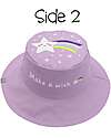 FlapJackKids Reversible Summer Hat Anti-UV UPF 50+ - Unicorn+Star - 100% Cotton Sunhats