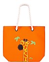 FlapJackKids Reversible Tote with Rope Handles, Giraffe+Zebra - Cotton canvas Tote Bags