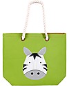 FlapJackKids Reversible Tote with Rope Handles, Giraffe+Zebra - Cotton canvas Tote Bags