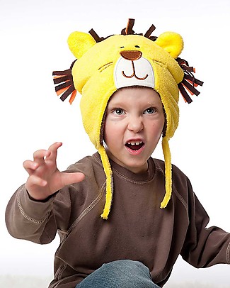 FlapJackKids Set Reversible Winter Hat Lion/Monkey + Lion Gloves - 100% Pile Anti-UV UPF 50+ Winter Hats