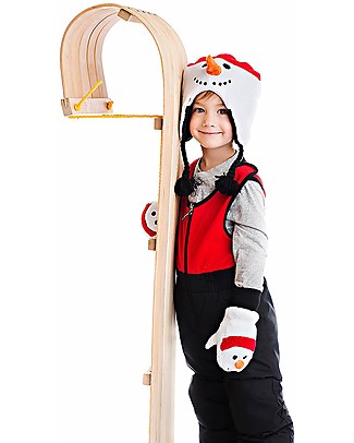FlapJackKids Set Reversible Winter Hat Snowman/Penguin + Snowman Gloves - 100% Pile Anti-UV UPF 50+ Winter Hats