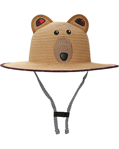 FlapJackKids Straw Hat Anti-UV SPF 50+ - Bear Sunhats