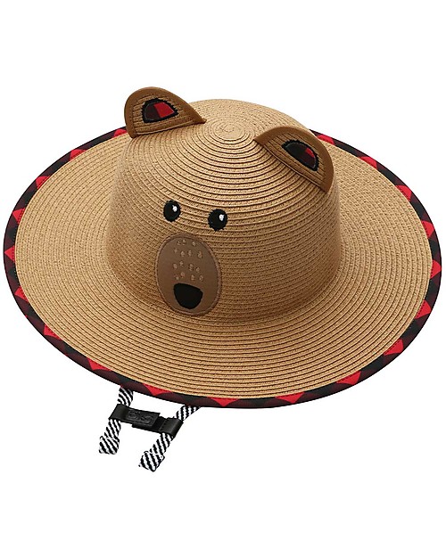 FlapJackKids Straw Hat Anti-UV SPF 50+ - Bear Sunhats