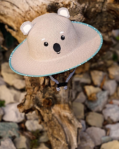 FlapJackKids Straw Hat Anti-UV SPF 50+ - Koala Sunhats