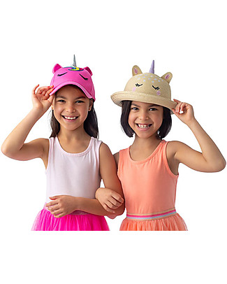 FlapJackKids Straw Hat Anti-UV SPF 50+ - Unicorn Sunhats