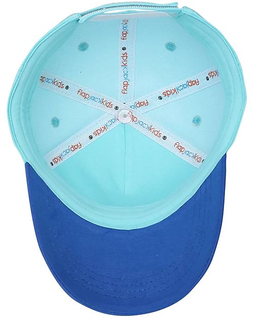 FlapJackKids Summer Brim Ball Caps - Monster Blue - 100% Cotton Sunhats