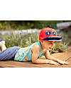 FlapJackKids Summer Brim Cap 3D - Monster - Elasticated Cotton (4-6 Years) Sunhats