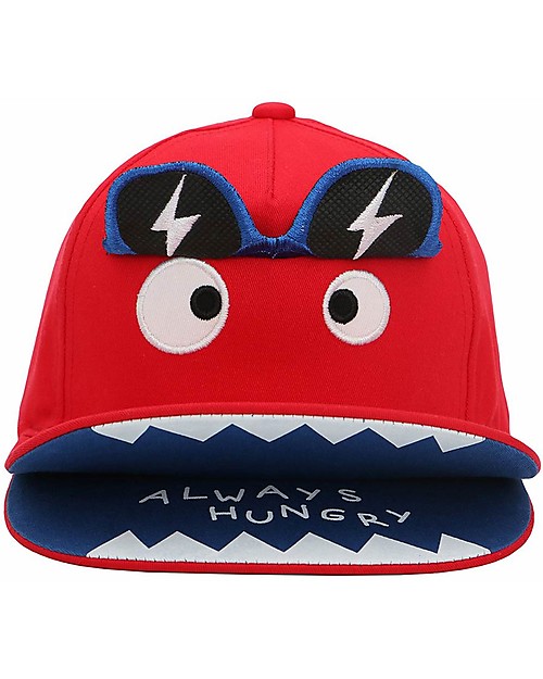 FlapJackKids Summer Brim Cap 3D - Monster - Elasticated Cotton (4-6 Years) Sunhats