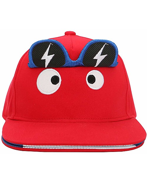 FlapJackKids Summer Brim Cap 3D - Monster - Elasticated Cotton (4-6 Years) Sunhats