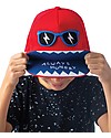 FlapJackKids Summer Brim Cap 3D - Monster - Elasticated Cotton (4-6 Years) Sunhats