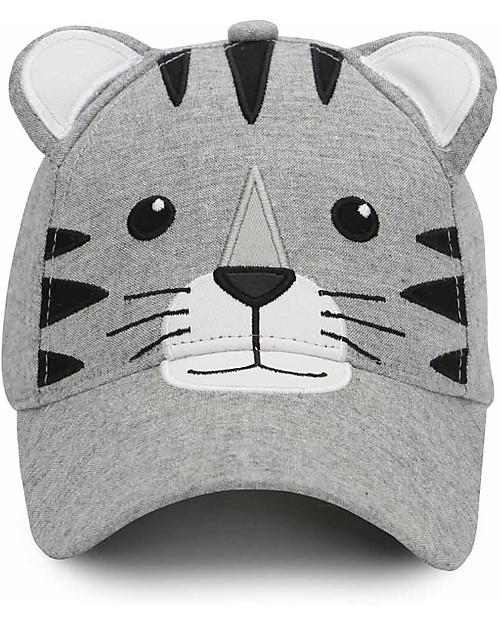 FlapJackKids Summer Brim Cap 3D- Tiger - Elasticated Cotton (4-6 Years) Sunhats