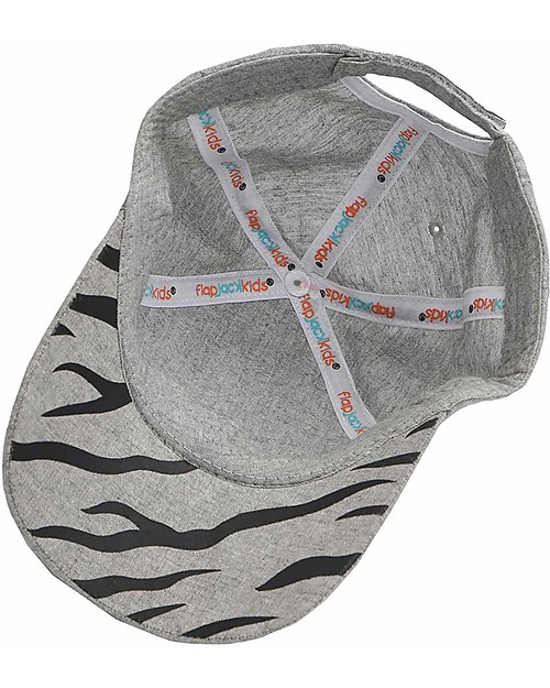 FlapJackKids Summer Brim Cap 3D- Tiger - Elasticated Cotton (4-6 Years) Sunhats