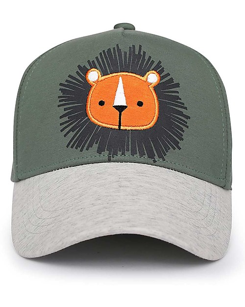 FlapJackKids Summer Brim Cap - Lion - Elasticated Cotton Sunhats