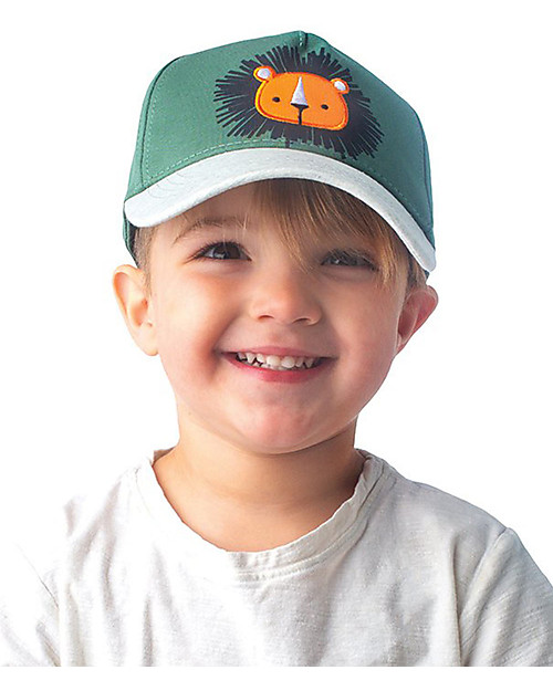 FlapJackKids Summer Brim Cap - Lion - Elasticated Cotton Sunhats