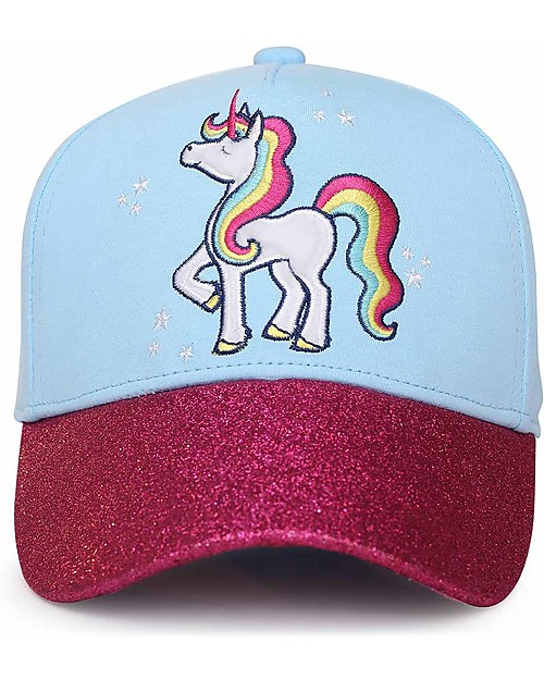 FlapJackKids Summer Brim Cap - Unicorn - Elasticated Cotton Sunhats