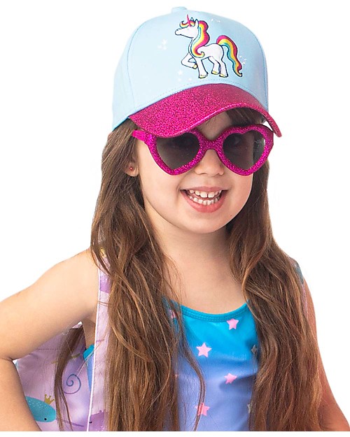 FlapJackKids Summer Brim Cap - Unicorn - Elasticated Cotton Sunhats