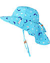 FlapJackKids Sunhats with Neck Cape - Anti-UV SPF50+ - Blue Whale/Octopus Sunhats