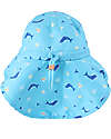 FlapJackKids Sunhats with Neck Cape - Anti-UV SPF50+ - Blue Whale/Octopus Sunhats