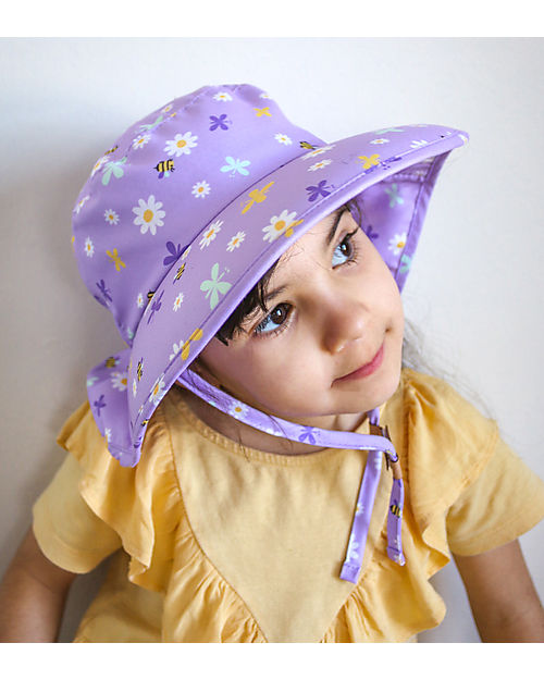 FlapJackKids Sunhats with Neck Cape - Anti-UV SPF50+ - Daisy Sunhats