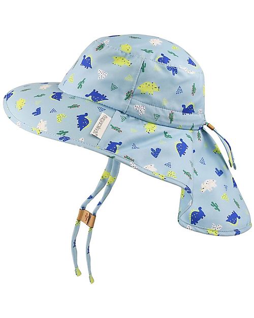 FlapJackKids Sunhats with Neck Cape - Anti-UV SPF50+ - Dinosaurs Sunhats