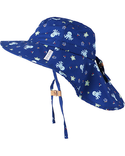 FlapJackKids Sunhats with Neck Cape - Anti-UV SPF50+ - Octopus Sunhats