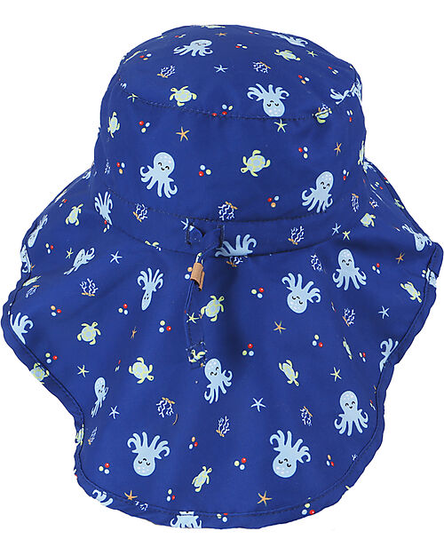 FlapJackKids Sunhats with Neck Cape - Anti-UV SPF50+ - Octopus Sunhats