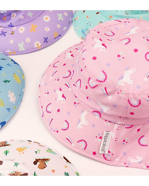 FlapJackKids Sunhats with Neck Cape - Anti-UV SPF50+ - Unicorn Sunhats