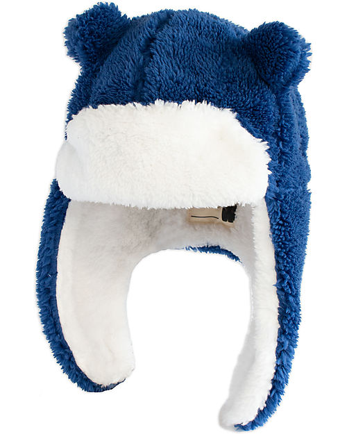 FlapJackKids Trapper Winter Hat - Navy - Soft Sherpa Fabric Winter Hats