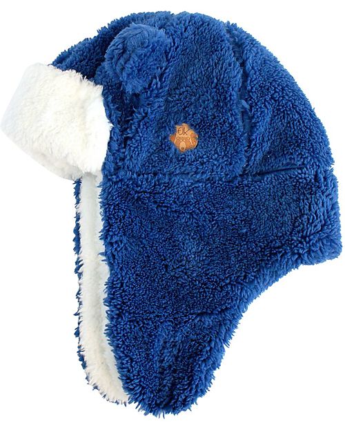FlapJackKids Trapper Winter Hat - Navy - Soft Sherpa Fabric Winter Hats