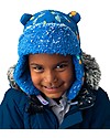 FlapJackKids Water Repellent and Windproof Trapper Hat - Dino - Soft Sherpa Lining Winter Hats