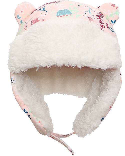 FlapJackKids Water Repellent and Windproof Trapper Hat - Floral - Soft Sherpa Lining Winter Hats