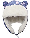 FlapJackKids Water Repellent and Windproof Trapper Hat - Indigo Unicorn - Soft Sherpa Lining Winter Hats