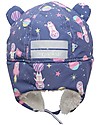 FlapJackKids Water Repellent and Windproof Trapper Hat - Indigo Unicorn - Soft Sherpa Lining Winter Hats
