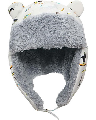 FlapJackKids Bucket Winter Hat - Patches - Soft Sherpa Lining unisex  (bambini)