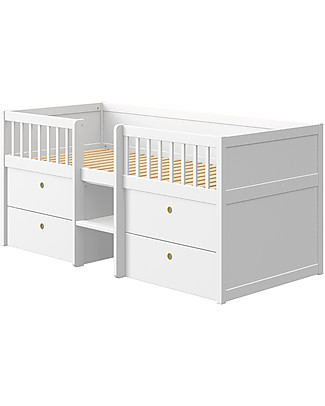 Flexa Low Mid Sleeper Bed with Storage Unit - 200x90 cm Single Bed