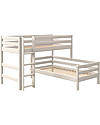 Flexa Semi High Bunk Bed with Straight Ladder - 200x90 cm Bunk Beds