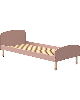 Flexa Single Bed Dots in MDF - 200x90 cm - Light Rose Single Bed