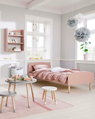 Flexa Single Bed Dots in MDF - 200x90 cm - Light Rose Single Bed