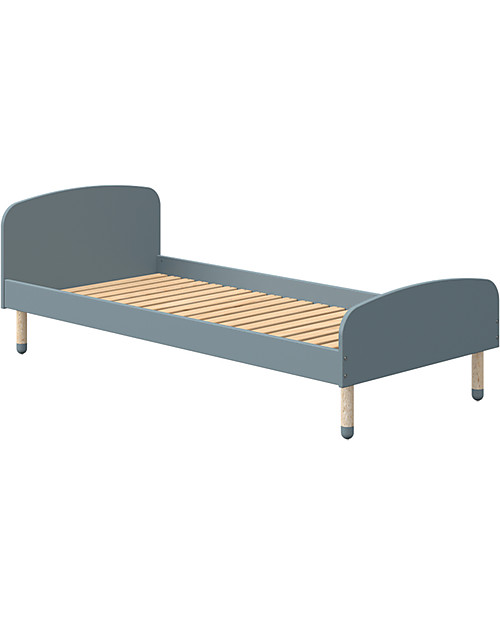 Flexa Single Bed Dots with Safety Rails - 200x90 cm - Light Blue Single Bed