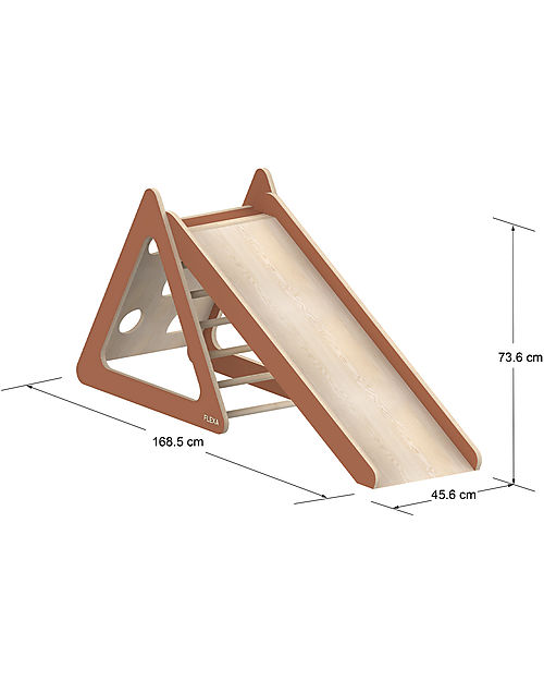 Flexa Wooden Play Tower - Rose - with Ladder + Climbing Plate + Slide Montessori Toys