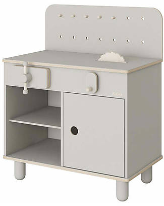Flexa Workbench - Natural Grey - Solid Birch Wood Wooden Toy Tools