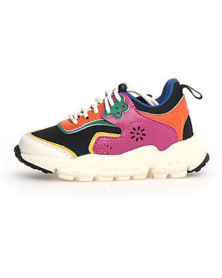 Flower Mountain Doi Junior Sneakers - Nylon - Black Multicolor - Eco-Leather and Recycled Technical Fabric Sneakers