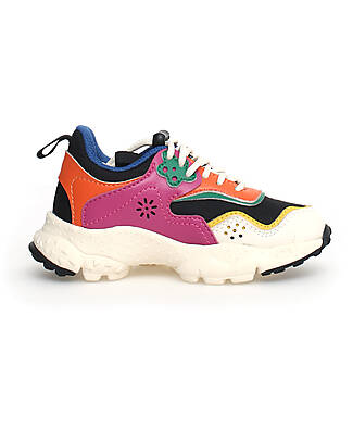 Flower Mountain Doi Junior Sneakers - Nylon - Black Multicolor - Eco-Leather and Recycled Technical Fabric Sneakers