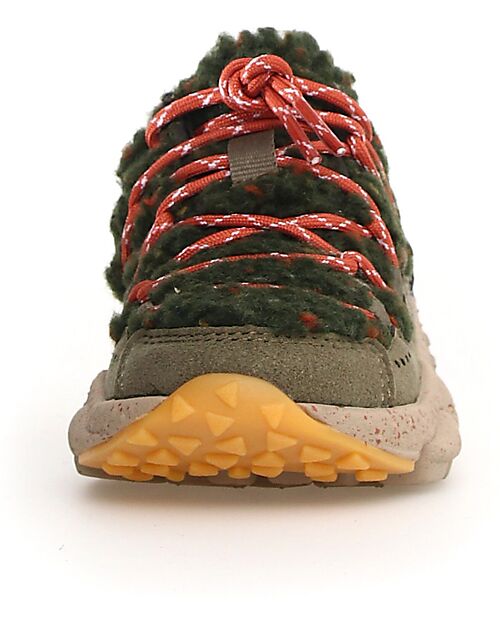 Flower Mountain Raikiri Junior Sneakers - Teddy - Militare/Multi - Eco-leather Sneakers