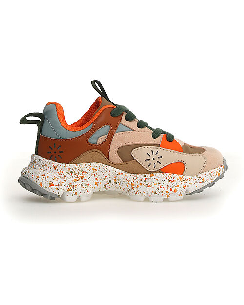 Flower Mountain Saburo Junior Sneakers - Fabbric Multi Pepper Sole - Sand/Taupe Shoes