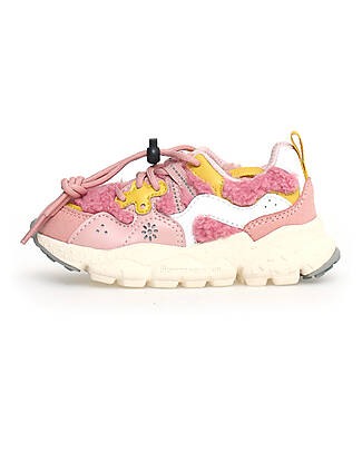 Flower Mountain Sneakers Yamano 3 Junior - Teddy - Pink Multicolor - Eco-Leather and Recycled Technical Fabric Sneakers