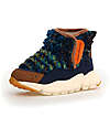 Flower Mountain Taro WP Junior  Boot - Teddy - Brown/Blue Navy - Eco-leather Shoes